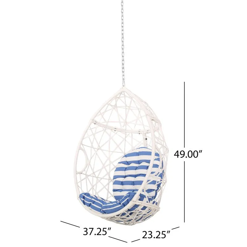 Samuele Single Seater Hanging Swing Without Stand For Balcony , Garden Swing (White)