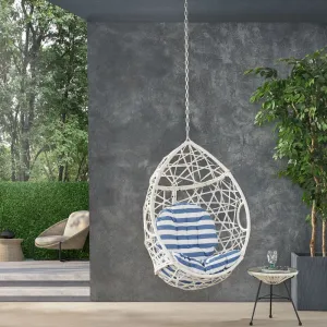 Samuele Single Seater Hanging Swing Without Stand For Balcony , Garden Swing (White)