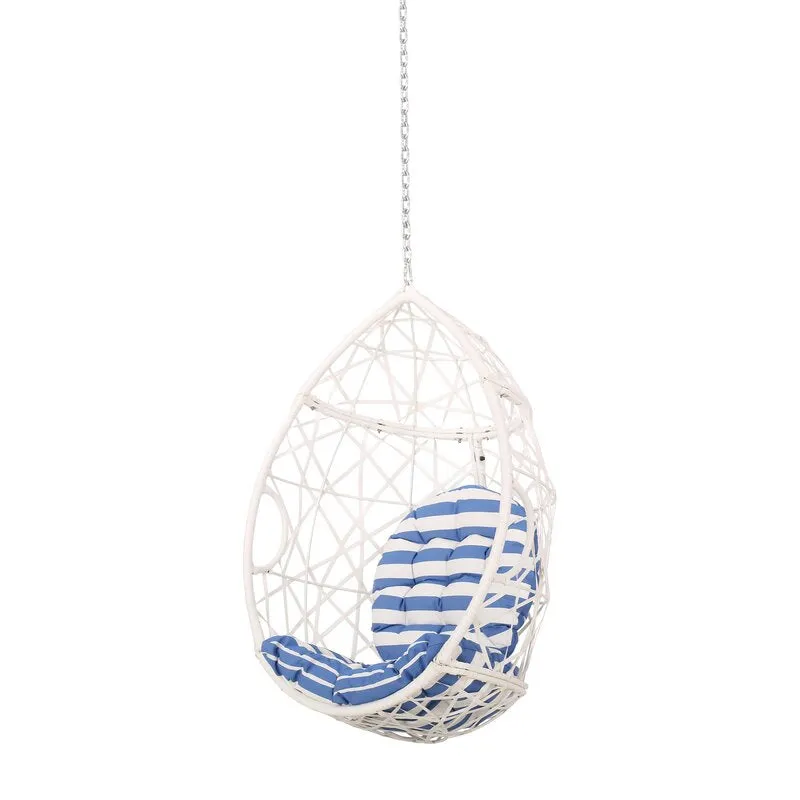 Samuele Single Seater Hanging Swing Without Stand For Balcony , Garden Swing (White)