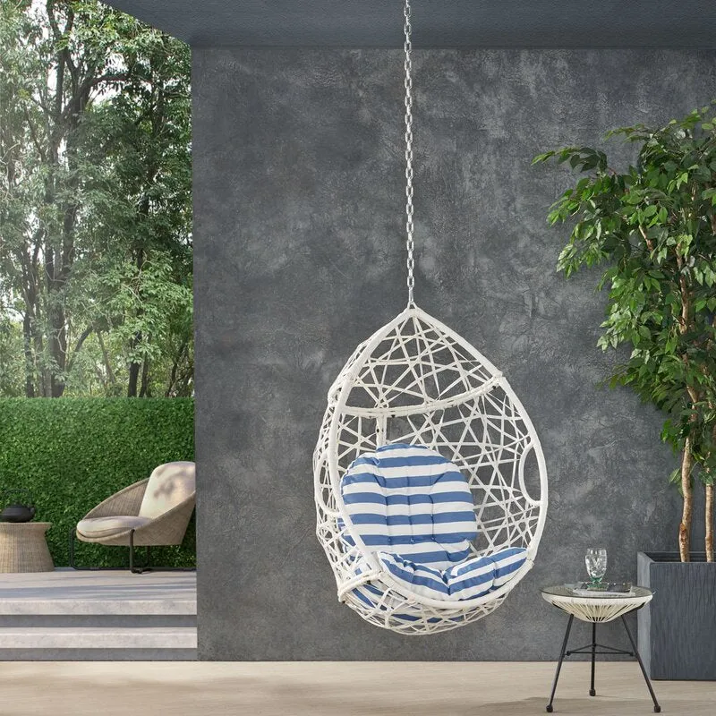 Samuele Single Seater Hanging Swing Without Stand For Balcony , Garden Swing (White)