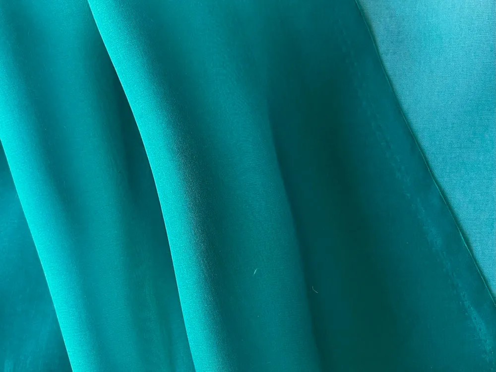 Sheer Turquoise Lagoon Silk Organza (Made in Italy)