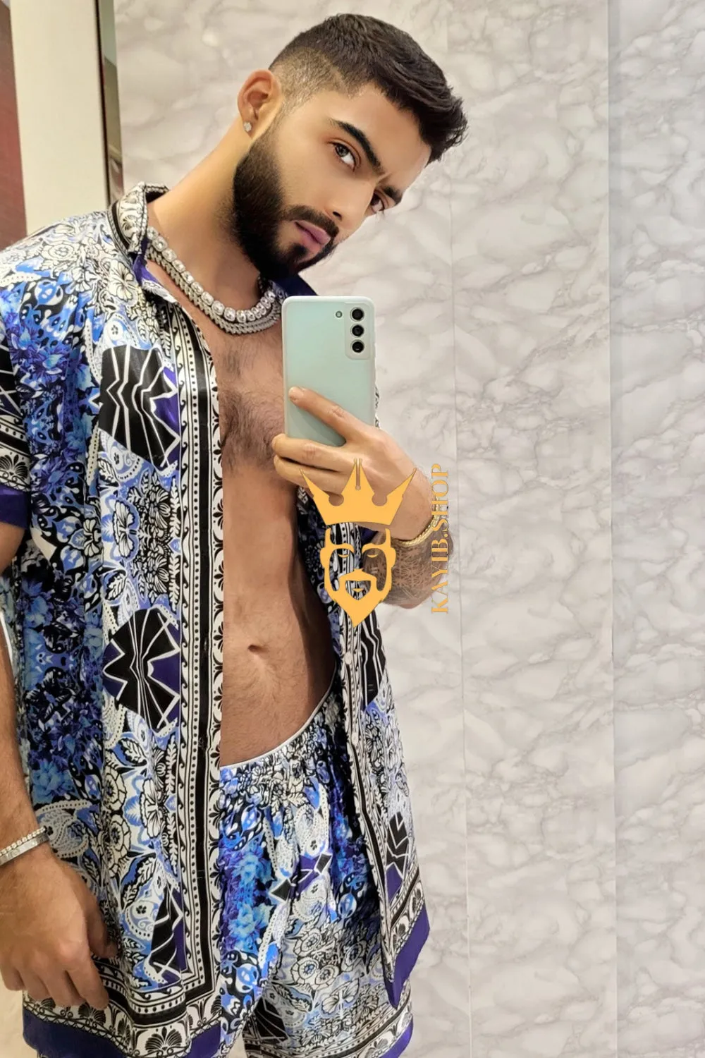 Silk Short Set - Embrace Comfort and Luxury with our Handmade Paisley Patterned Pajamas - Get the Ultimate Personalized Experience!