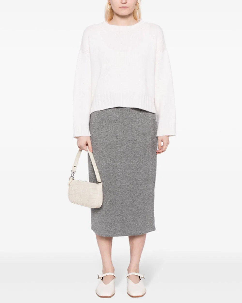 Silver Dust Cozy Midi Skirt