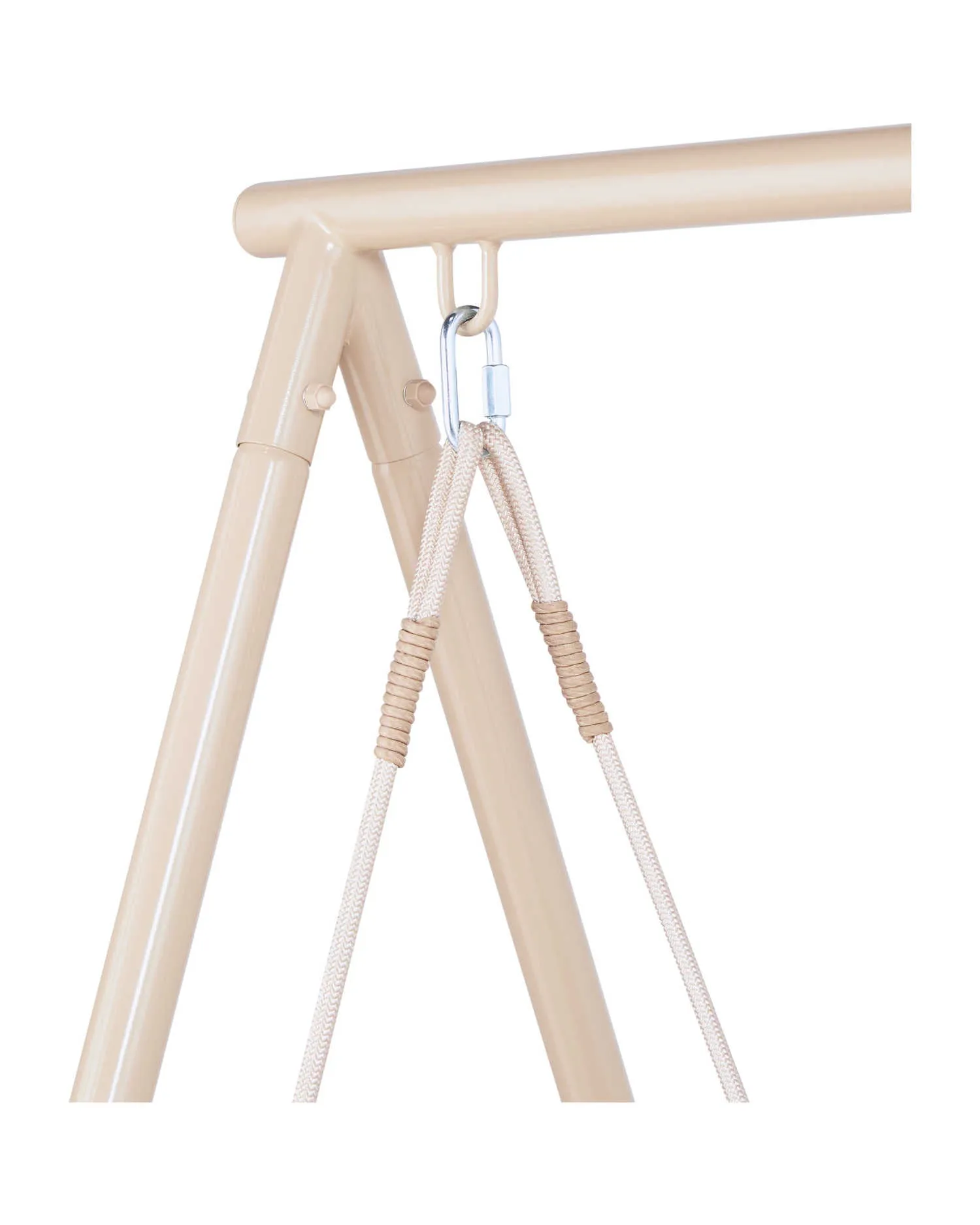 Sirena Double Seater Hanging Swing With Stand For Balcony , Garden Swing (White  Tan)