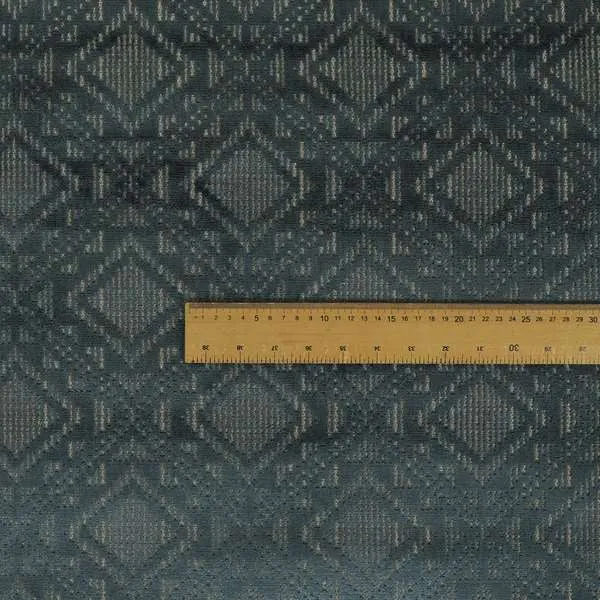 Sorata Velvet Textured Heavyweight Pattern Blue Colour Velvet Upholstery Furnishing Fabric - Made To Measure Curtains