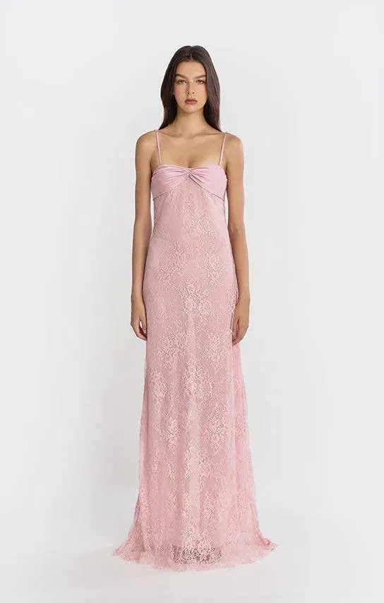 Stolen Stores - Swan Slip Maxi Dress in Pink