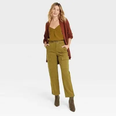 Universal Thread Women's Utility Cargo Pants High-Rise Loose Fit Stretchy