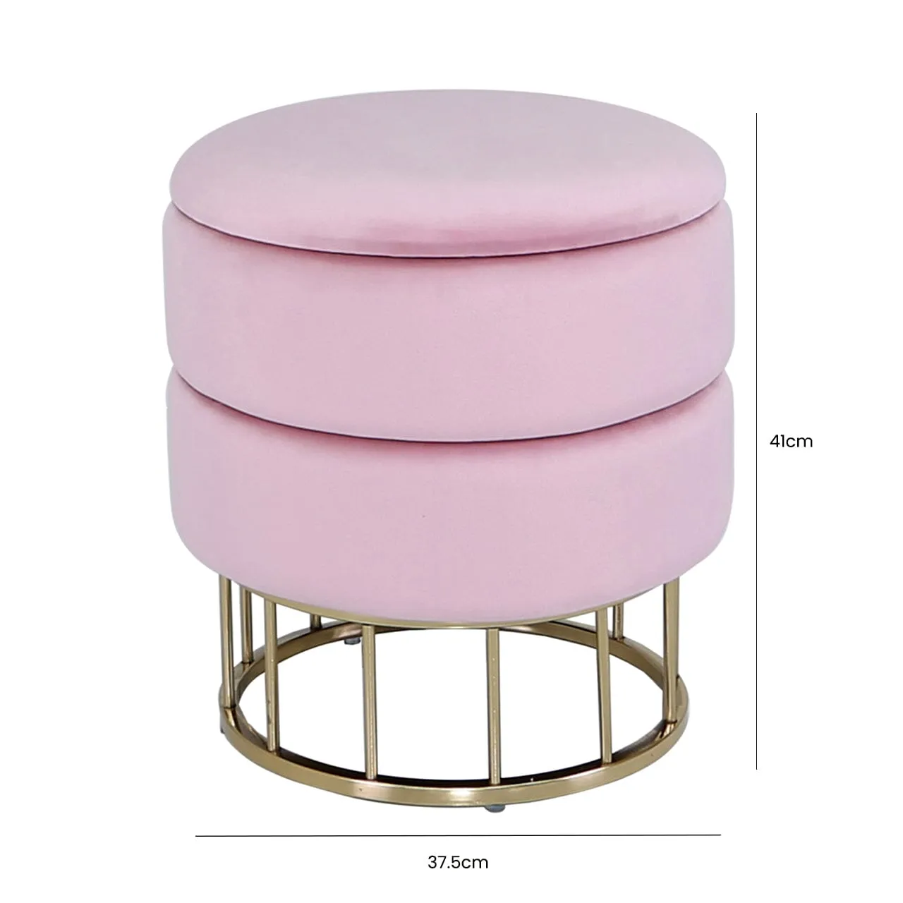 Value Blush Pink Round Storage Stool