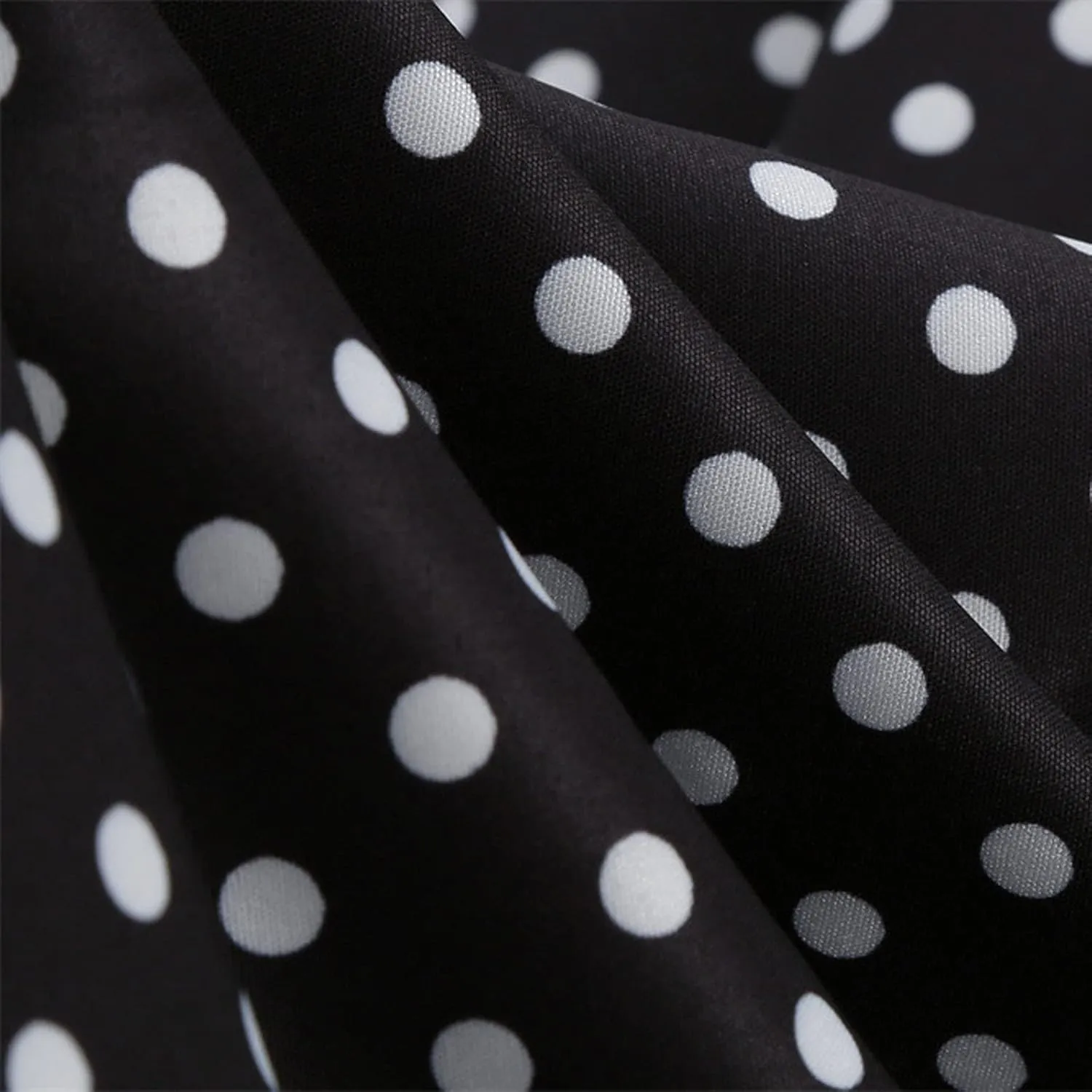 Women's 1950s Vintage Audrey Hepburn Style Cocktail Party Swing Dresses Lapel Short Sleeve Polka Dot Midi Tea Dress